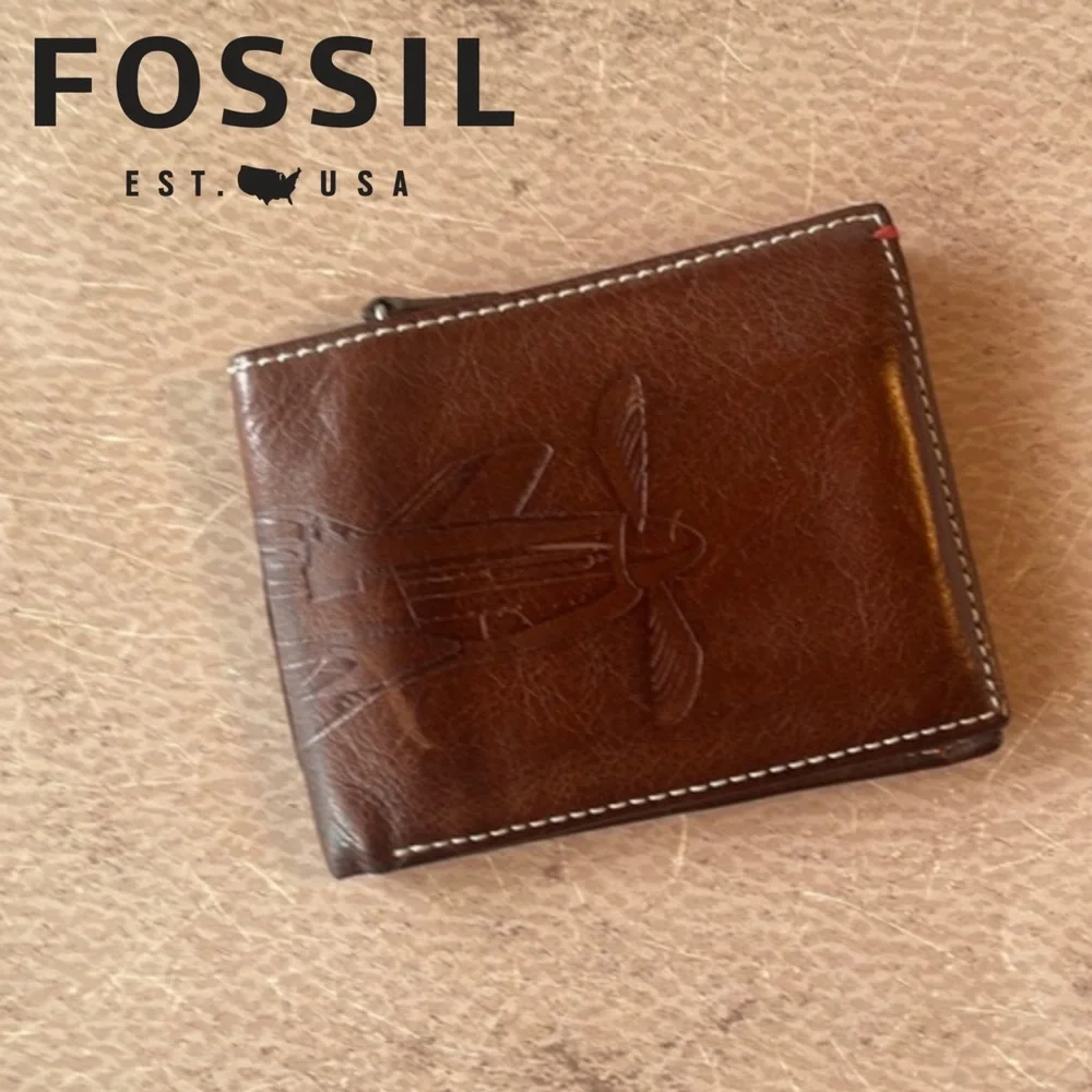 Fossil The Brat III Bi-Fold Leather Wallet